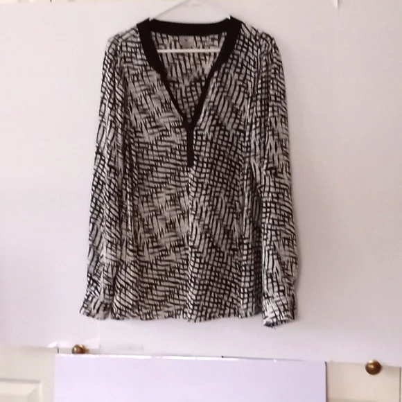 Worthington Women's Long Sleeve Printed Dress Blouse - Size (3X) - Black/White - Picture 1 of 3